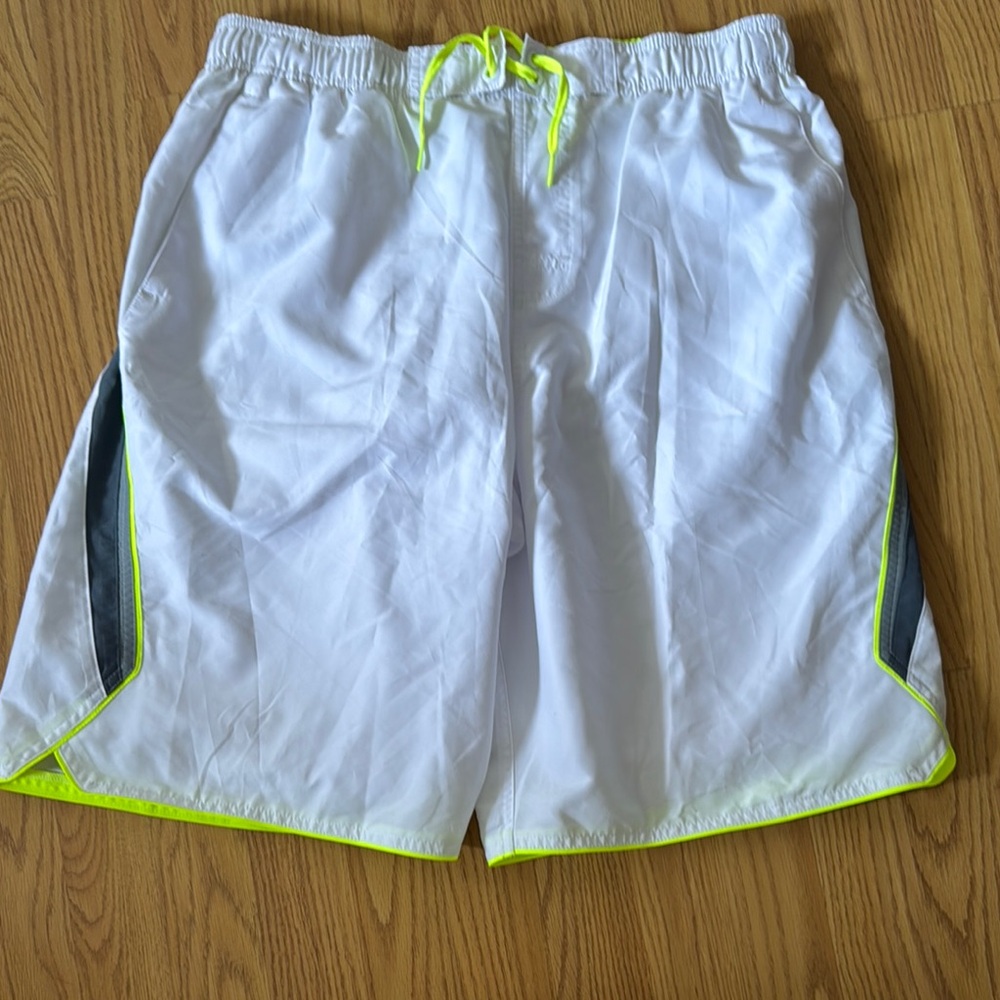 NWT Nike watershed’s White Athletic Shorts with Neon Accents